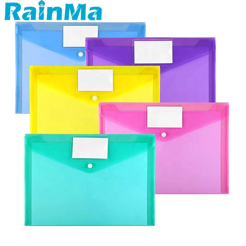 0.25mm Thickness A4 Size Colorful Transparent PP File Bag File Folder