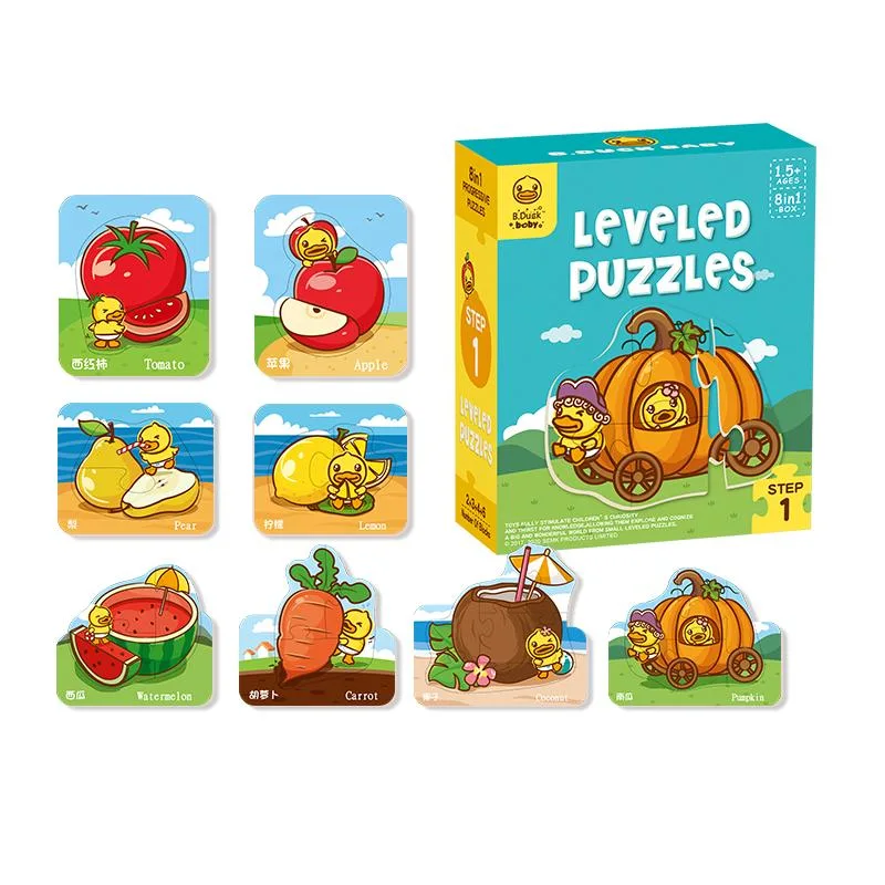 Petit puzzle animal gros morceau canard jaune 35 pièces