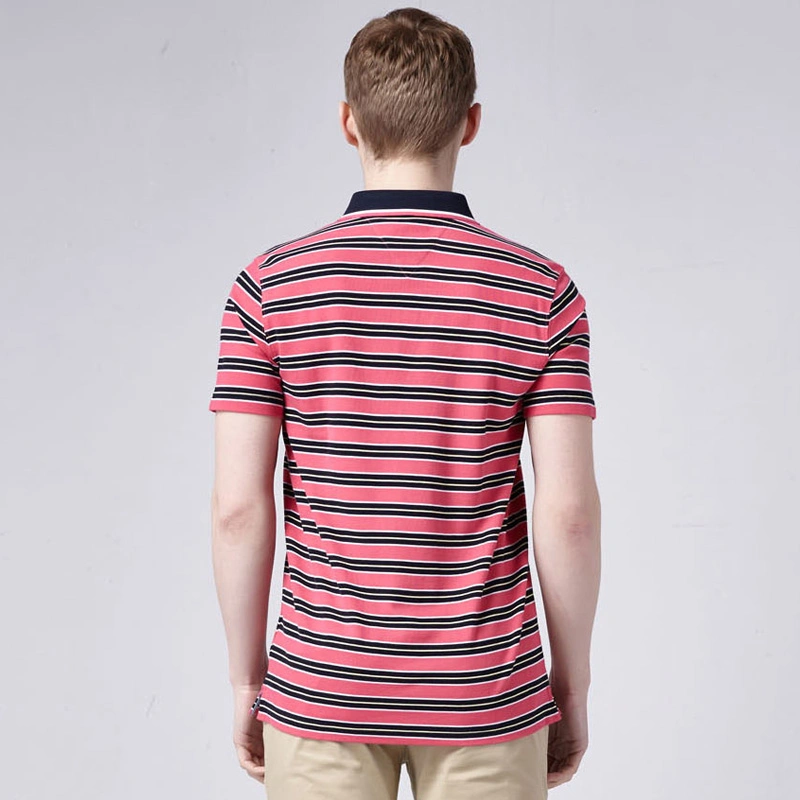 China T Shirt Manufacturers Stripe 100%Cotton Polo Shirt for Men