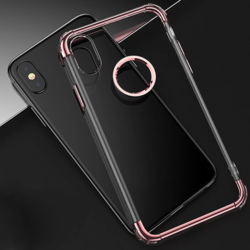 Plating Transparent PC+TPU Phone Case Cover for iPhone X