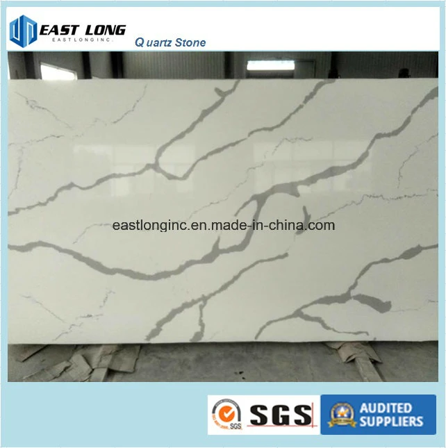 Marbre artificiel pour les matériaux de construction en pierre de quartz// Haut de la vanité de comptoir Surface solide des comptoirs de quartz