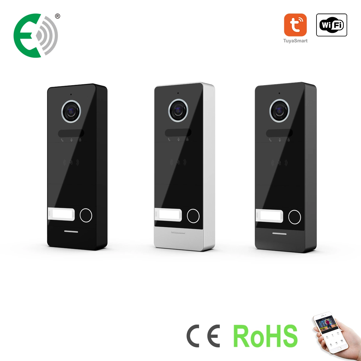 2 Wire IP&WiFi Video Doorphone with Touch Screen Intercome Kit Support Take Phone