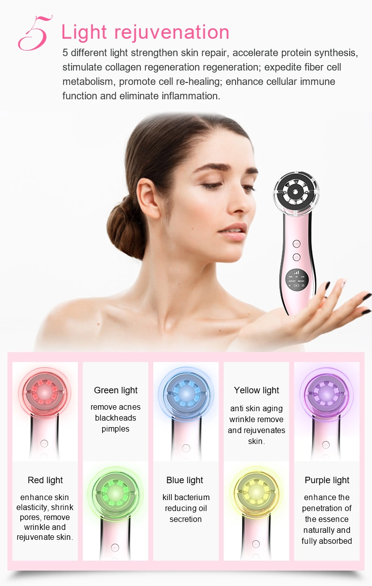 Venta directa de fábrica eléctrica recargable Gel de sílice Face Cleanser, hogar de belleza facial instrumento de terapia de luz LED