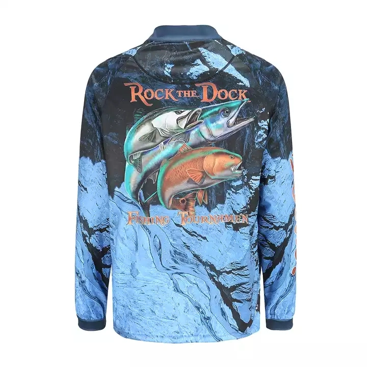 Custom Design Breathable Performance Printed Sublimation Printing Long Sleeve Jerseys Fishing Shirts for Men