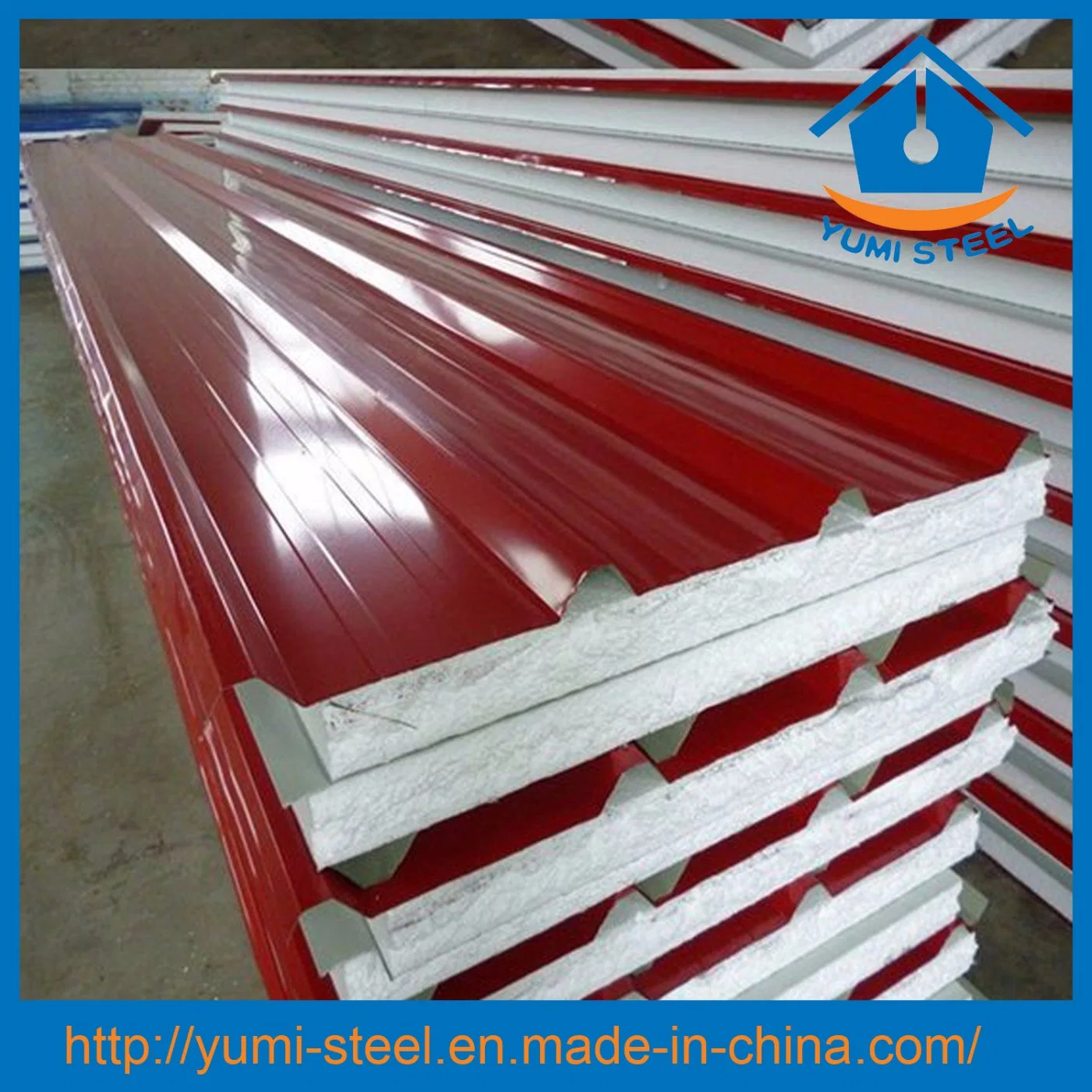 Color Steel EPS Foam Insulation Roof/Wall Metal Sandwich Panels