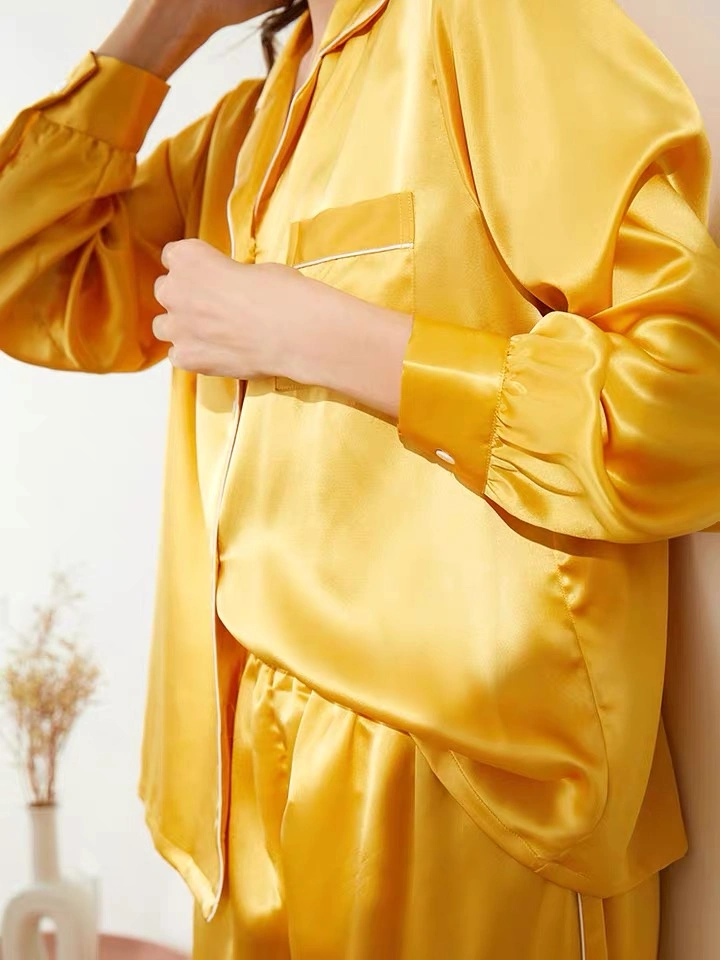 Custom Solid Color Fabric Silk Pajamas for Her