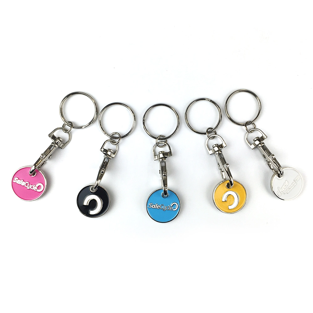 عربة التسوق Trolley Coin Key Ring المخصصة سلسلة مفاتيح المينا الناعمة