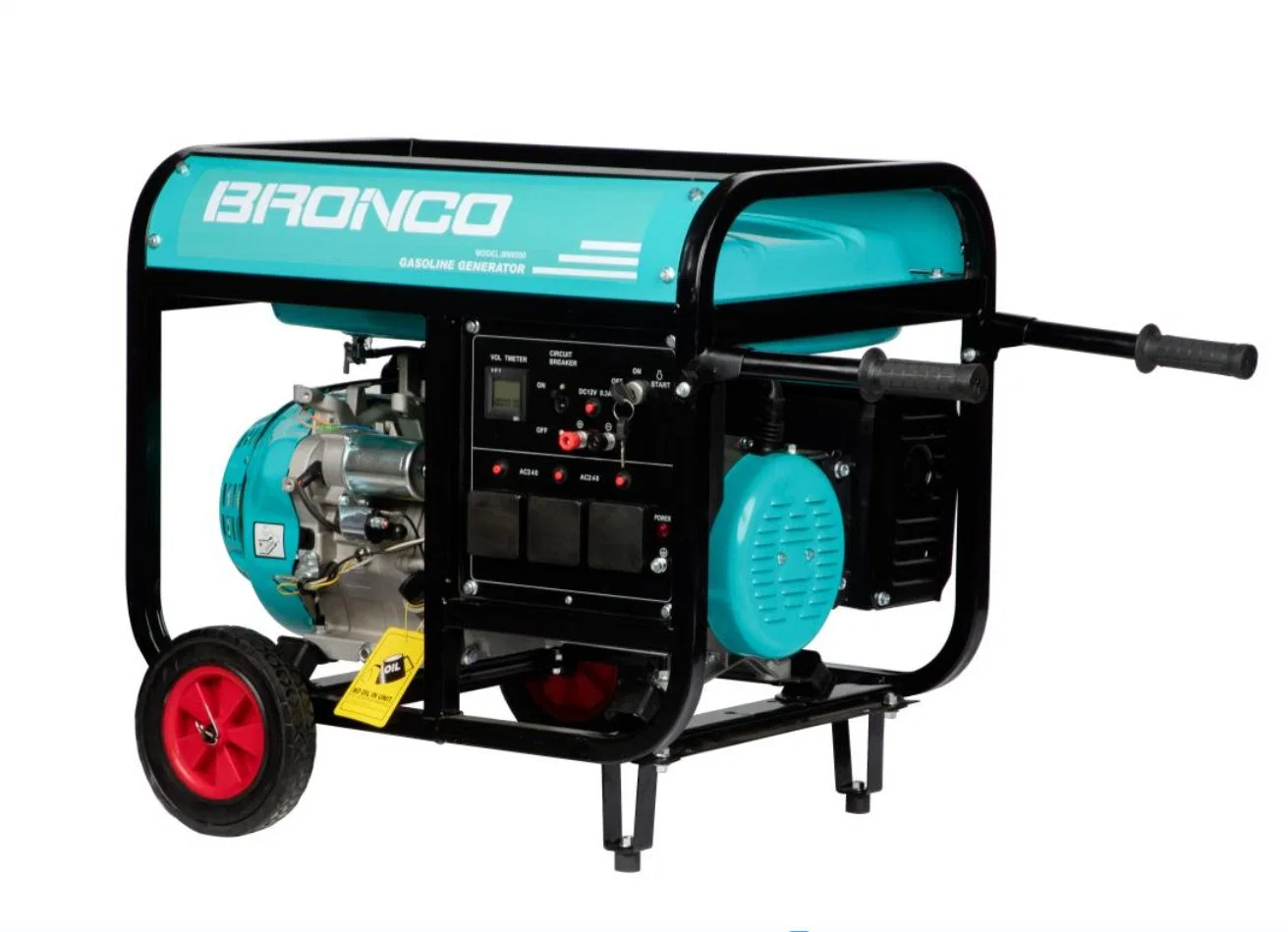 مجموعة مولدات بدء التشغيل الرئيسية Bronco 2kVA/2.5 كيلوفولت أمبير/2.8 كيلوفولت أمبير/3 كيلوفولت أمبير بواسطة مولد البنزين/البنزين كوبر سلك مزود بعجلات والتعامل مع التصميم الجديد