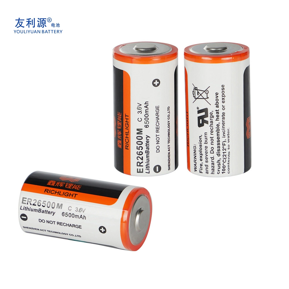 Hot Sale Non-Rechargeable Batterie au lithium de taille C26500m er 3.6V 6500mAh Lisocl2 Piles des appareils médicaux Les équipements de beauté