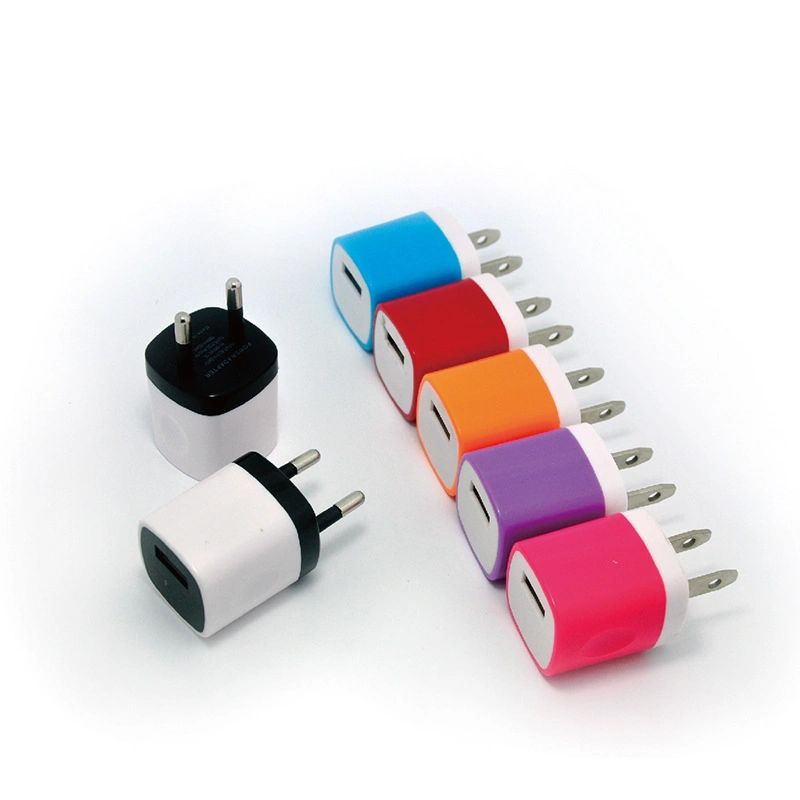 5V1a Us/EU Plug Mini Finger Charger Colorful USB Wall Charger