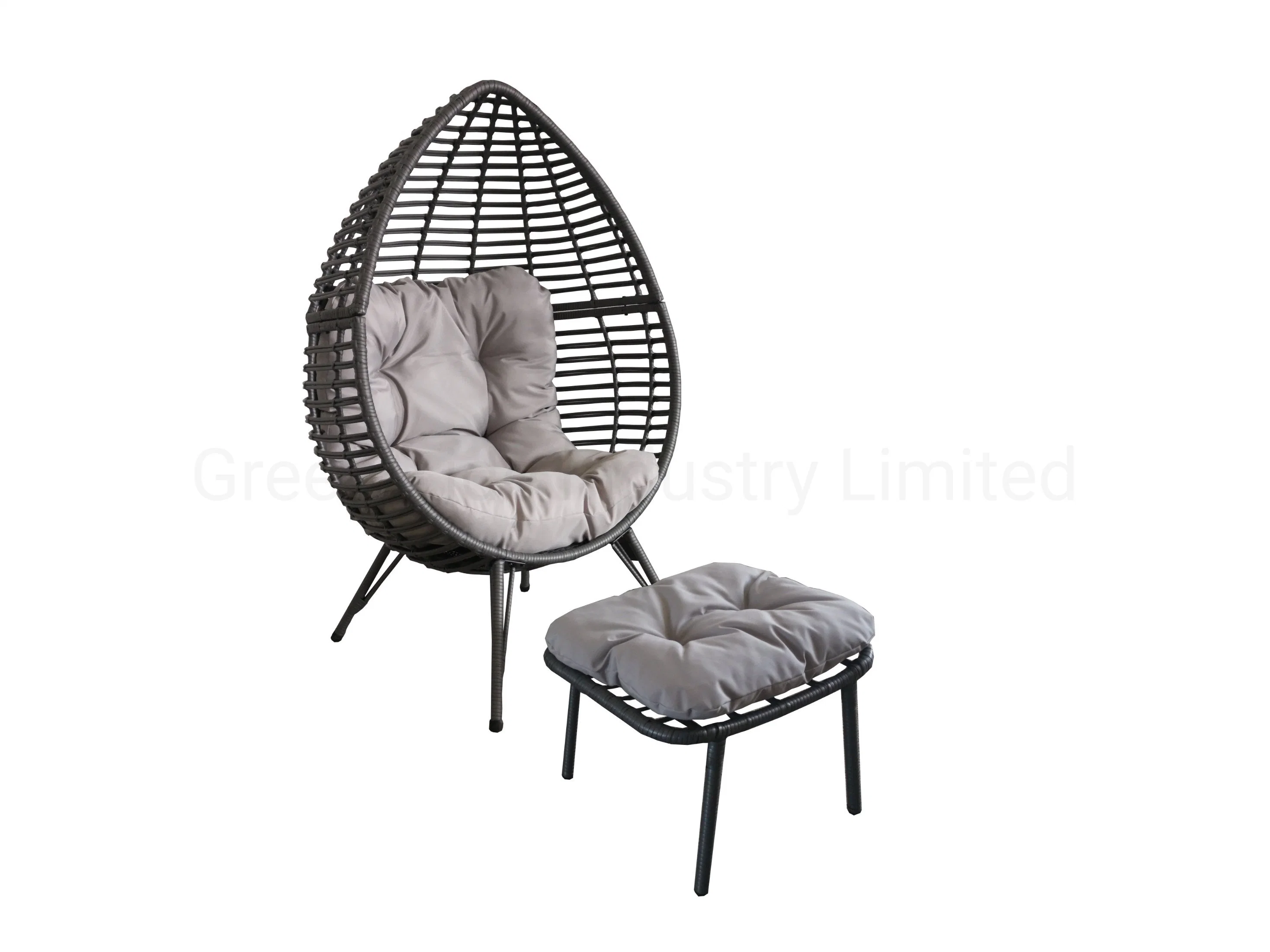 New Outdoor Furniture Garden Furniture Rattan Kd Steel Chair with Footrest