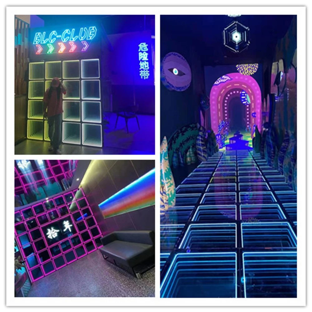 Neon Party Decoration Concert 3D Mirror LED Stage Lighting