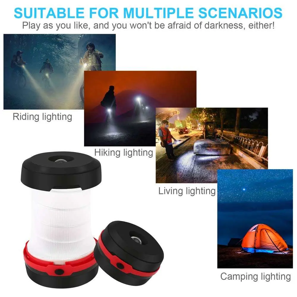 Carpa exterior plegable plegado telescópico LED Linterna de camping