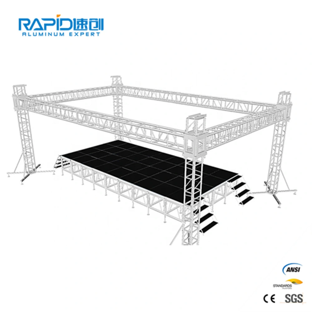 Aluminum Event Portable Mobile Platform Wedding Folding Decoration Moving Stage