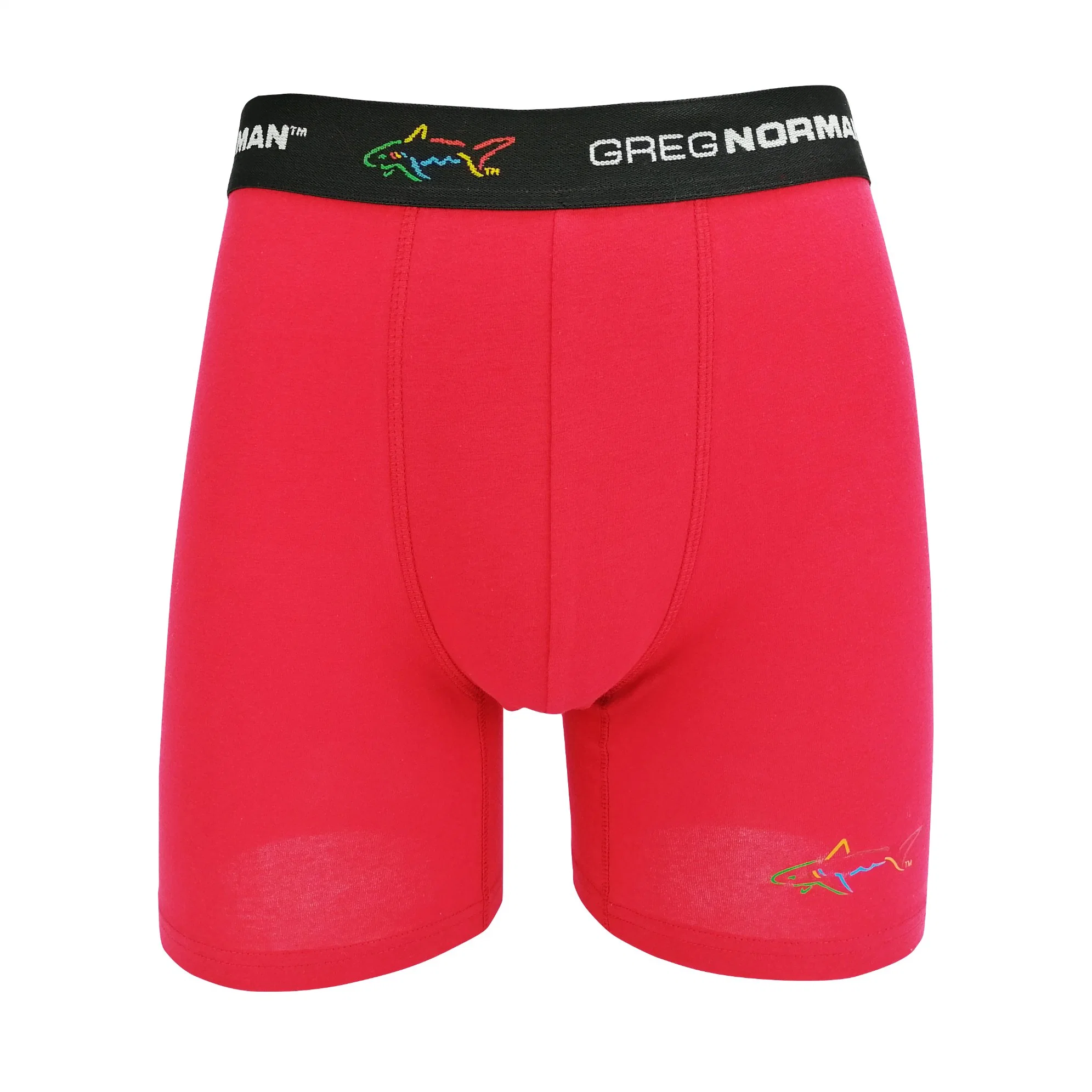 Vente chaude Personnaliser Rouge Couleur Marque Impression Coton Hommes Boxers
