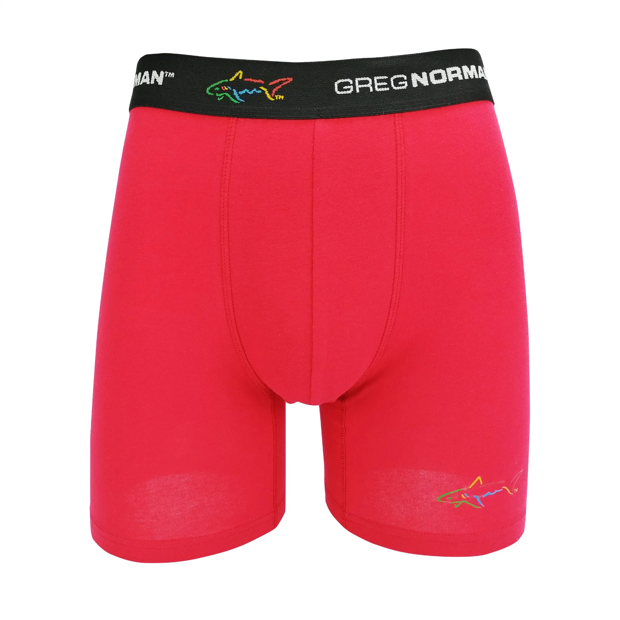 Hot Sale Personalizar color rojo Marca Imprimir algodón hombres Boxers