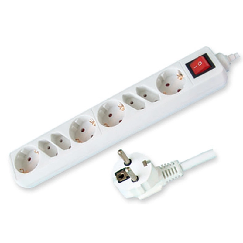 3 4 5 6 Ports Euro Germany Power Strip with Surge Protector