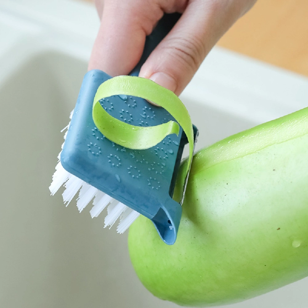 Kitchen Multifunctional 5 in 1 Scrubber Sludge Fruit Vegetable Cleaning Tool Digging Hole Scrubber Knife Wbb18950
