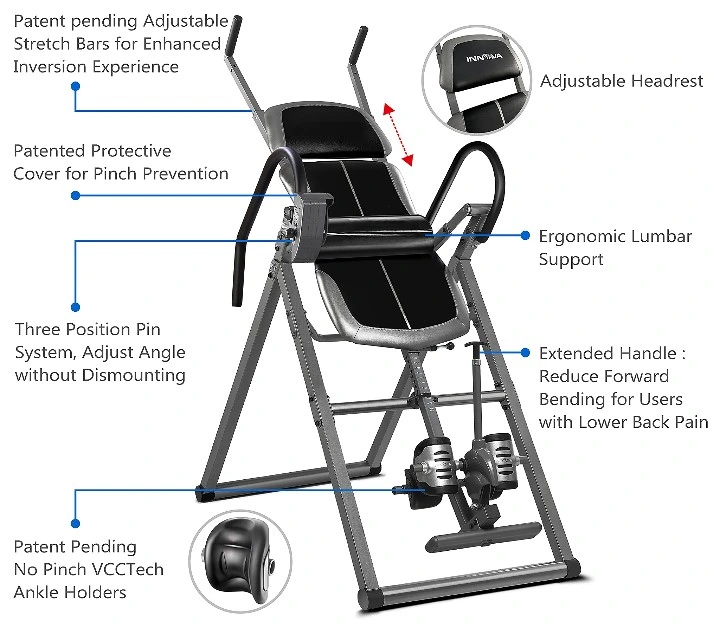 Wholeprice Selling Gym Fitness Adjustable Stretch Full Body Inversion Table