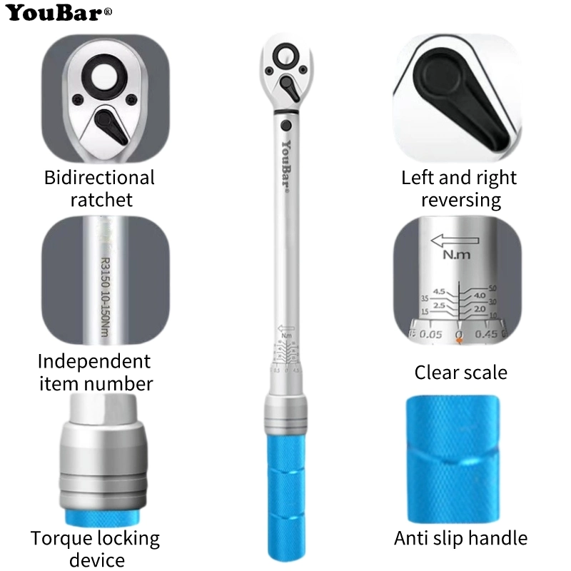 1/4" Drive 1-6nm Click Type Rachet Torque Spanner Tool Adjustable Preset Manual Torque Wrench