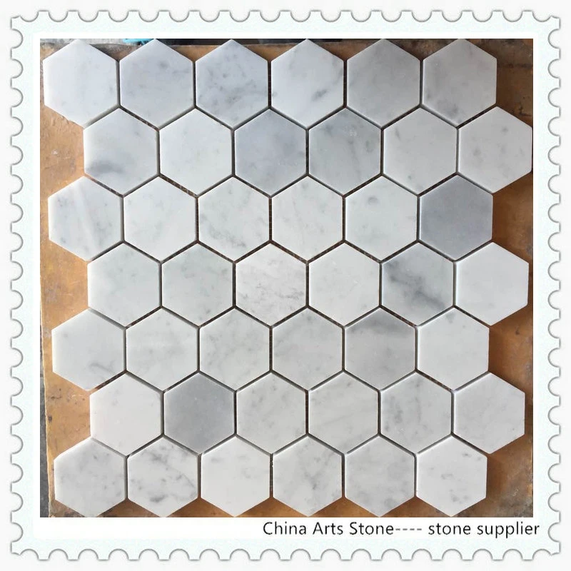 China Bianco Carrara mármore branco Mosaic para parede