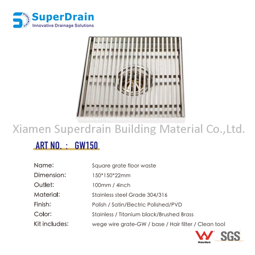 Manufacturer Stainless Steel Wege Wire Grate Square Grate Floor Waste