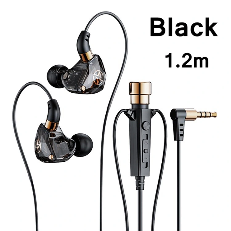 Kt-02 Auriculares con cable Noise-Cancelling auriculares con micrófono para música / Llamadas - Negro / 1.2m