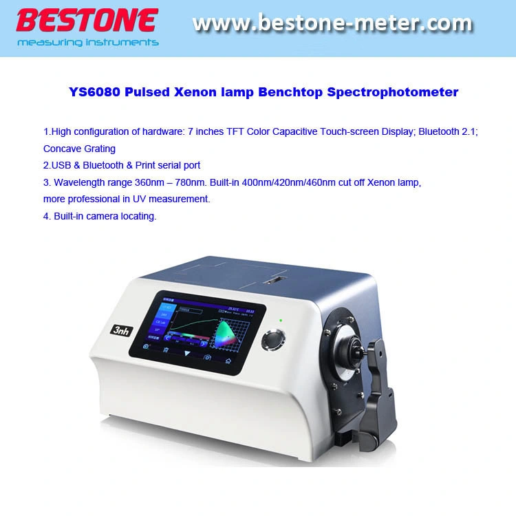 Espectrofotómetro de bancada de bancada Ys6080 com lâmpada de xénon pulsada