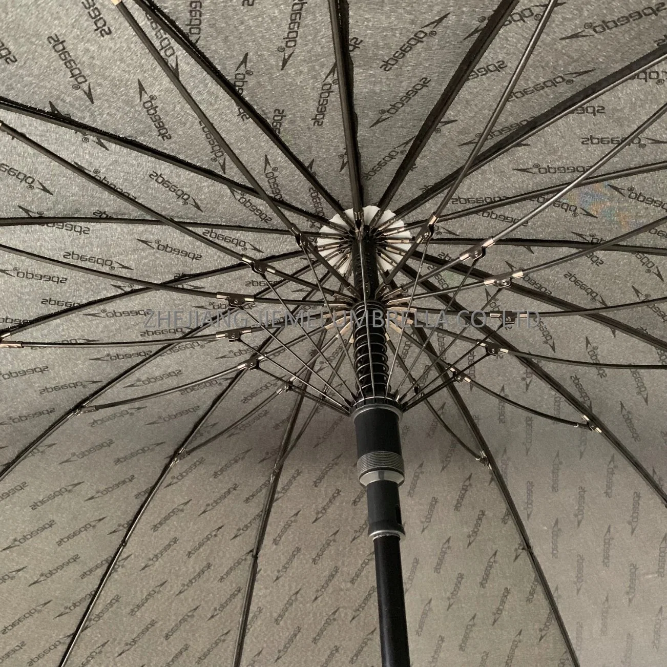 27 Inch 16 Panel Embossed Fabric Straight Umbrella