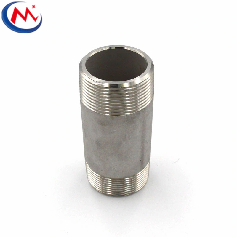 Factory Price Ss201 SS304 SS316 Sch40 Sch80 Bsp DIN NPT Threaded Pipe Fitting Stainless Steel Barrel Nipples Pipe Connector Hose Nipple Threaded Pipe Nipples