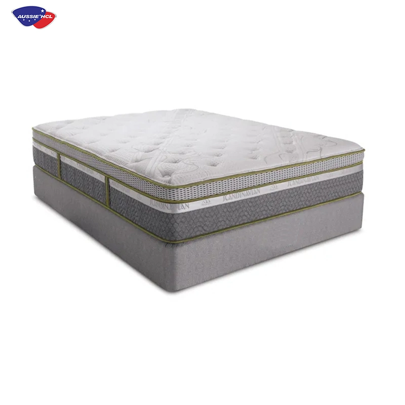 Startseite Möbel Luxus Naturlatex Euro Top Doppel Queen King Größe Pocket Spring Foam Matratze Bett in einer Box