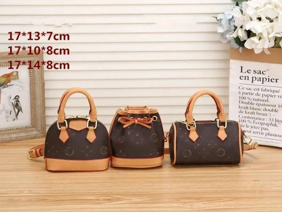 Luxury Nano Speedy Bags 3 Sets in 1 Trio Mini Icones V Crossbody Shoulder Purses Leather Strap Monograms 3 Wallets Lady Crafted Gift Totes Handbag