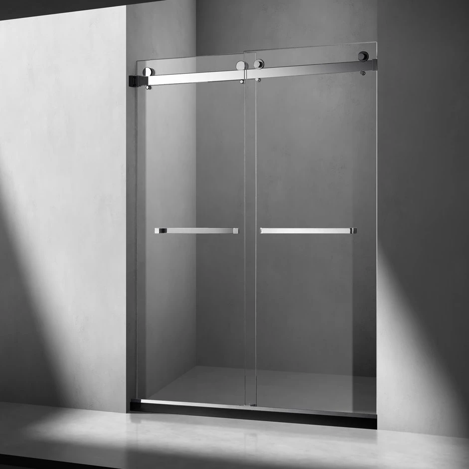 Hotaqi Bypass Frameless Shower Door 8mm Tempered Glass Sliding Shower Door