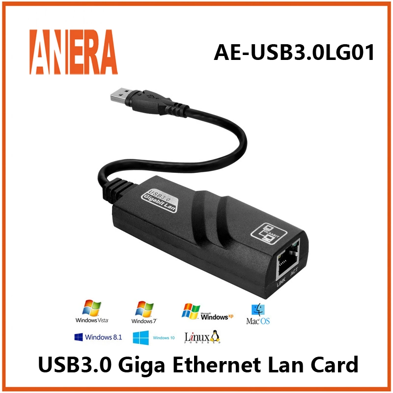 Adaptateur USB3.0 vers Ethernet Anera RJ45 Carte LAN Gigabit Carte réseau