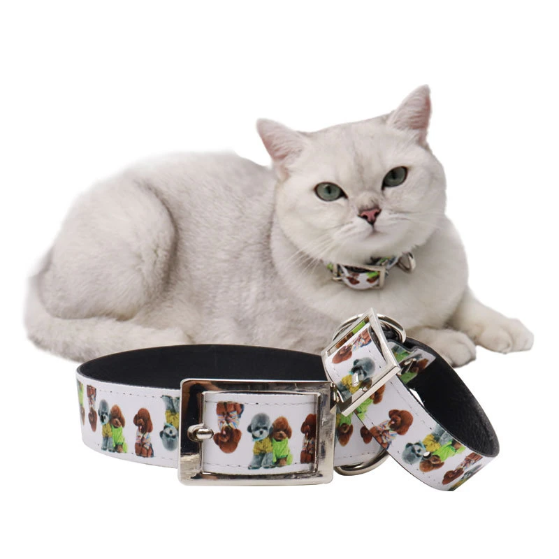 Sublimation Blank PU Leather Pet Collar Heat Transfer Printing DIY Adjustable Pet Belt for Whoelsale