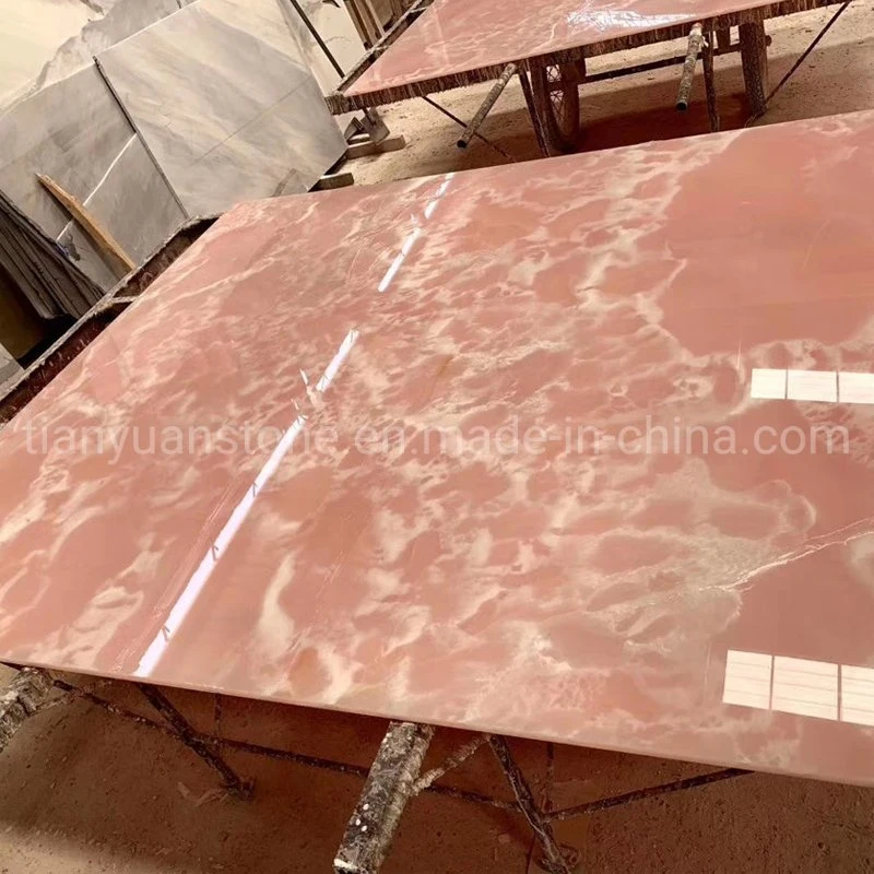 Natural Pink Onyx Marble Stone Countertop