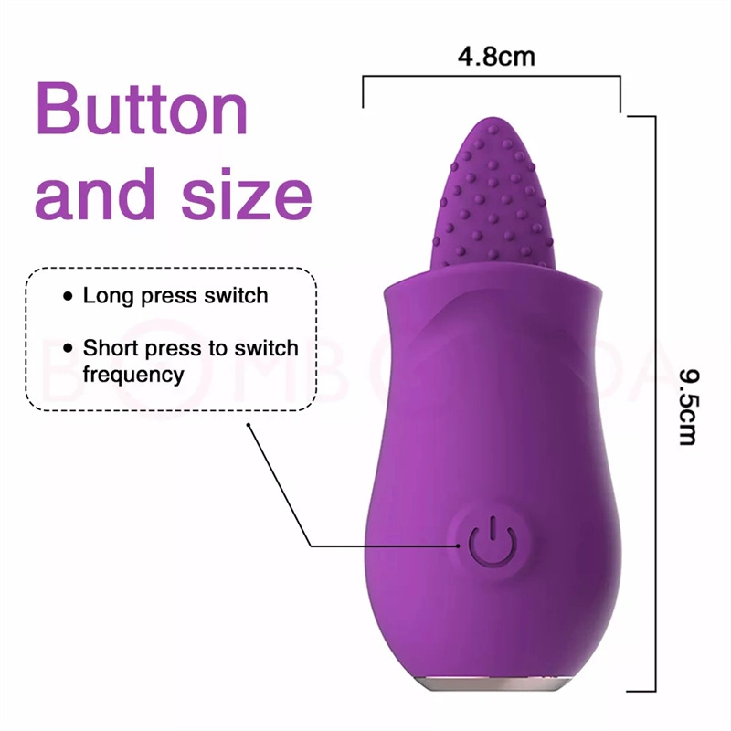 Silicone Tongue Licking Nipple Stimulator 10 Adjustable Vibration Sex Toys for Women and Couples