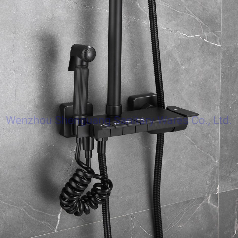 Brass Shower Set Piano Bath Rain Shower Multi-Function Set Shower