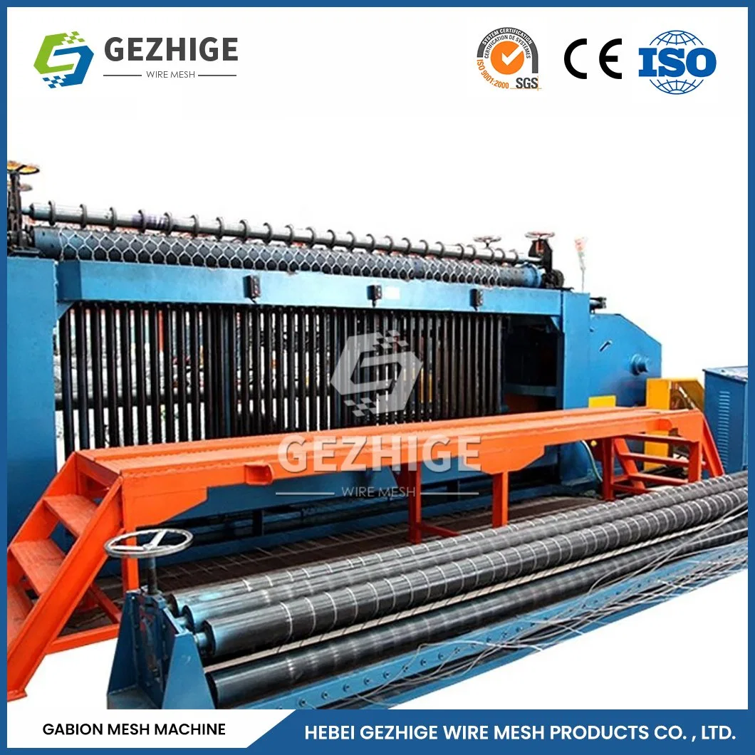 Gezhige Custom Automatic Wire Mesh Machine Manufacturing 60*80 mm Mesh Opening Woven Gabion Wire Machine China Infrared Ray Safety Gabion Packing Machine