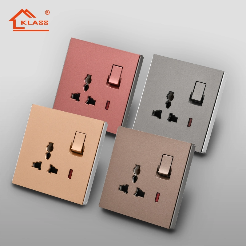 Klass Newest Slim Big Button Wall Electric Switched Socket Light Switch and Socket Electric Switch