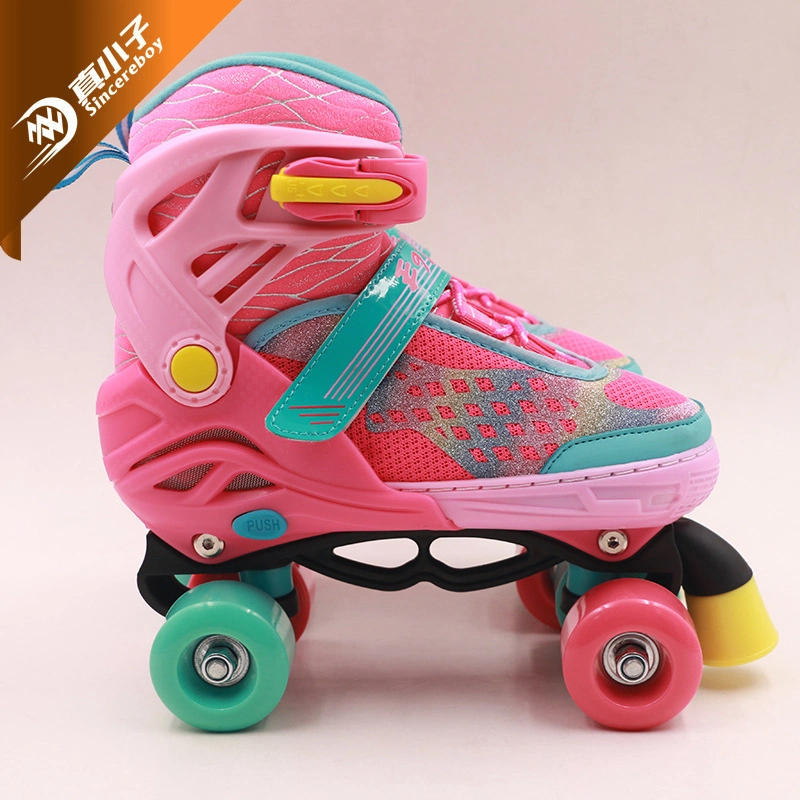 Adjustable Quad Roller Skates with Light up Wheels for Girls and Women