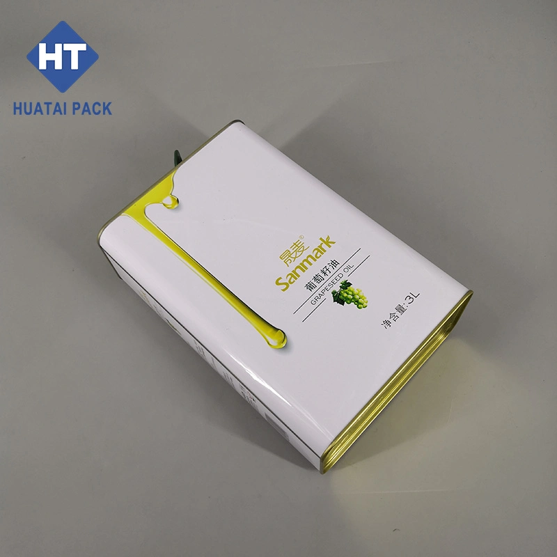 High quality/High cost performance  of 3L Square Tin Can for Grape Seed Oil Packaging Customize Logo Acceptable