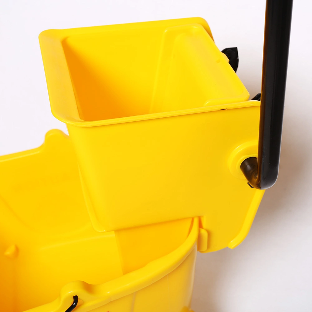 Public Place Home 32L Plastic Mop Bucket Wringer Cleaning Trolley