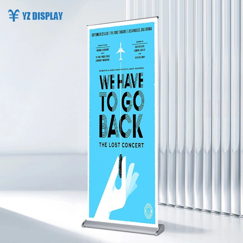 Digitale Werbung breite Basis Kunststoff Stahl Roll Up Standee Display Bannerständer