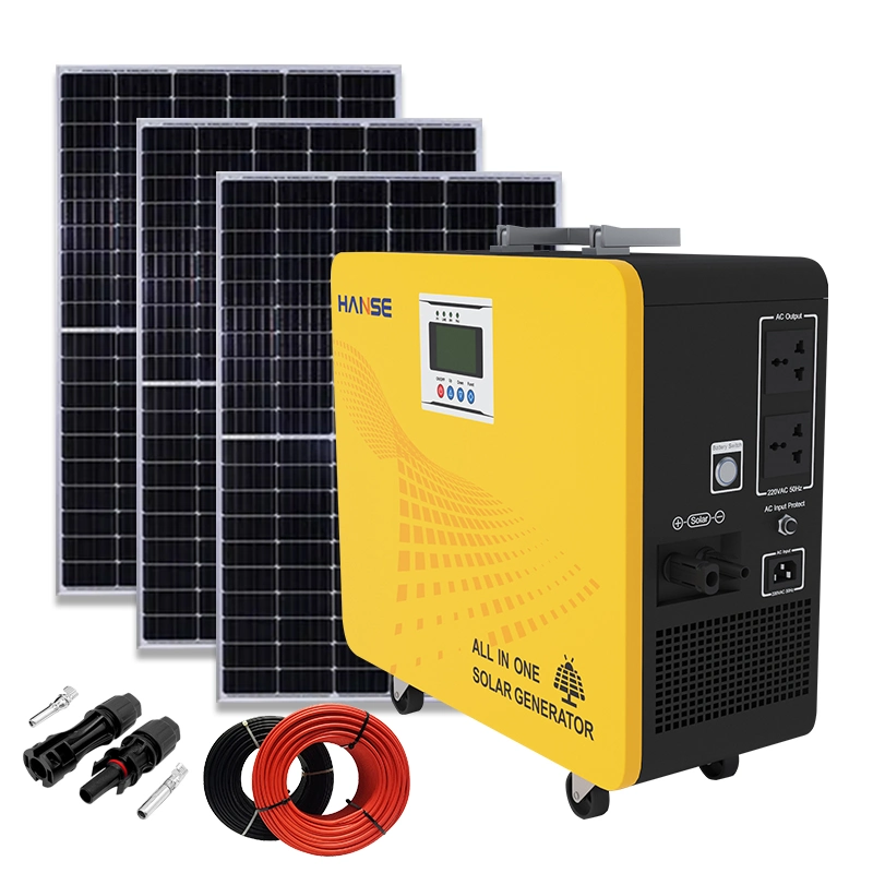 Home Wohngebäude Photovoltaik PV Erneuerbare Solar Elektrische Energie Power System Preis 230V 1,5kw Portable off Grid Solar Generator System mit Lithium-Batterie