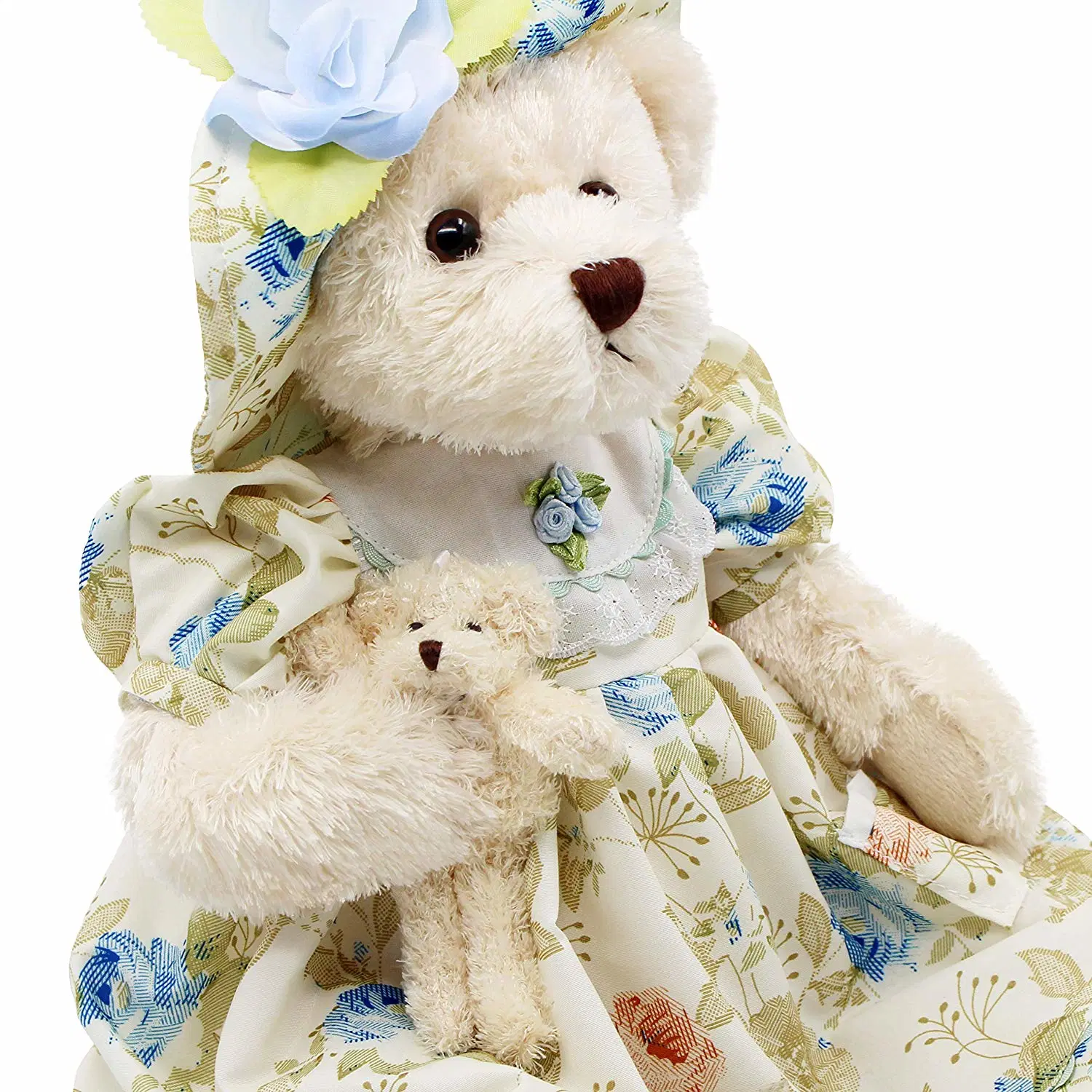 Floral Dressing Standing Animal Ce Stuffed Teddy Bear with Baby