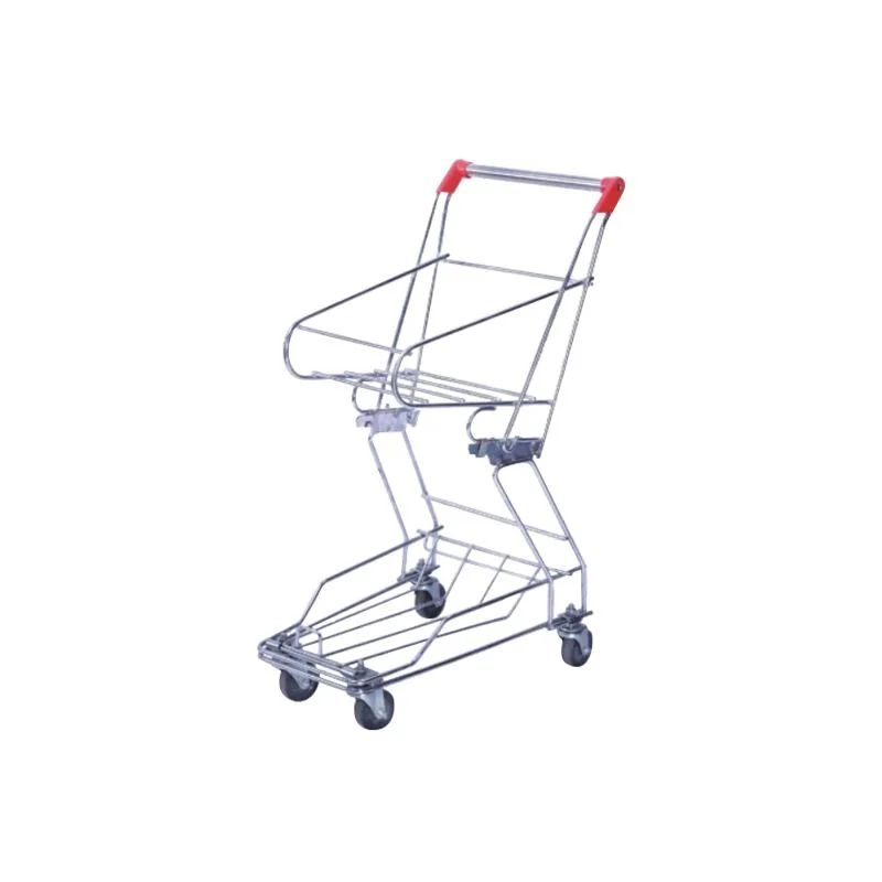 2 Layers Shopping Trolley Hand Trolley Cart for Basket