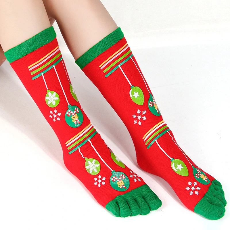 Wholesale/Supplier Women's Five Toe Socks Elastic Warm Christmas Socks