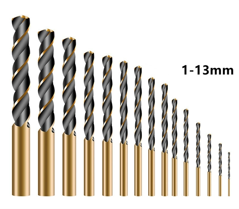 High Speed Steel Titanium Coated Drill Set 1/4 Hex Shank 1-10mm Hexagonal
