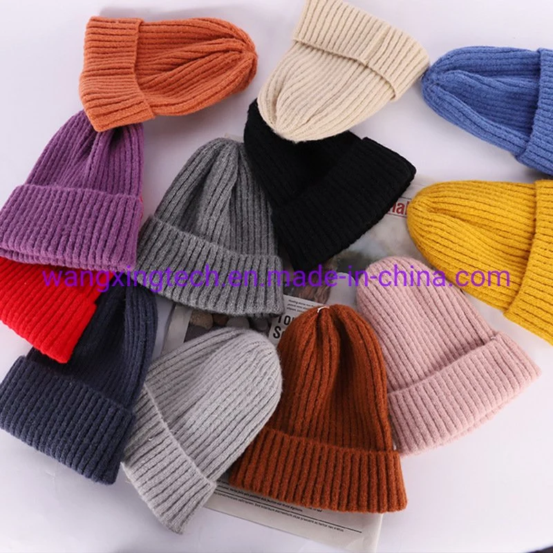 Wholesale New style Brushed Warm Epaised bonnet tricoté Pullover à pois Bonnet en laine bonnet d'hiver pour femmes
